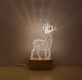 3D LED Lamp Creative Wood grain Night Lights Novelty Illusion Night Lamp 3D Illusion Table Lamp For Home Decorative