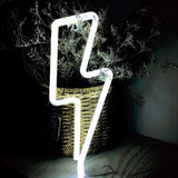 New LED Neon Sign Lightning Shaped USB Battery Operated Night Light Decorative Table Lamp For Home Party Living Room decoration