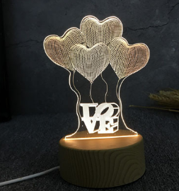 3D LED Lamp Creative Wood grain Night Lights Novelty Illusion Night Lamp 3D Illusion Table Lamp For Home Decorative