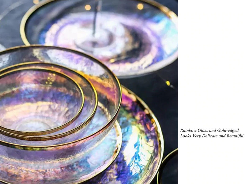 Luxury Rainbow Salad Glass Bowl