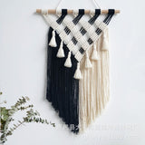 Hand-woven Tapestry Wall Hanging Fringed Macrame Wall Tapestry Boho Decor Living Room Bedroom Headboard Wall Decoration