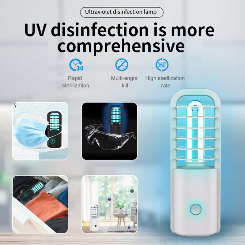 Portable USB Rechargeable UV Sterilizer Light UVC Sanitizer Ozone Ultraviolet Germicidal Lamp UV Sterilizer Bulb For Home Office