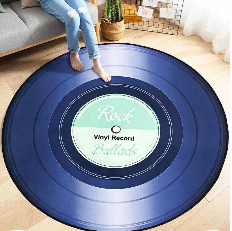 4 Types Round Carpet Rugs 3D Vinyl Record Printed Carpets Floor Mat For Bedroom Living Room Anti slip Home Decoration