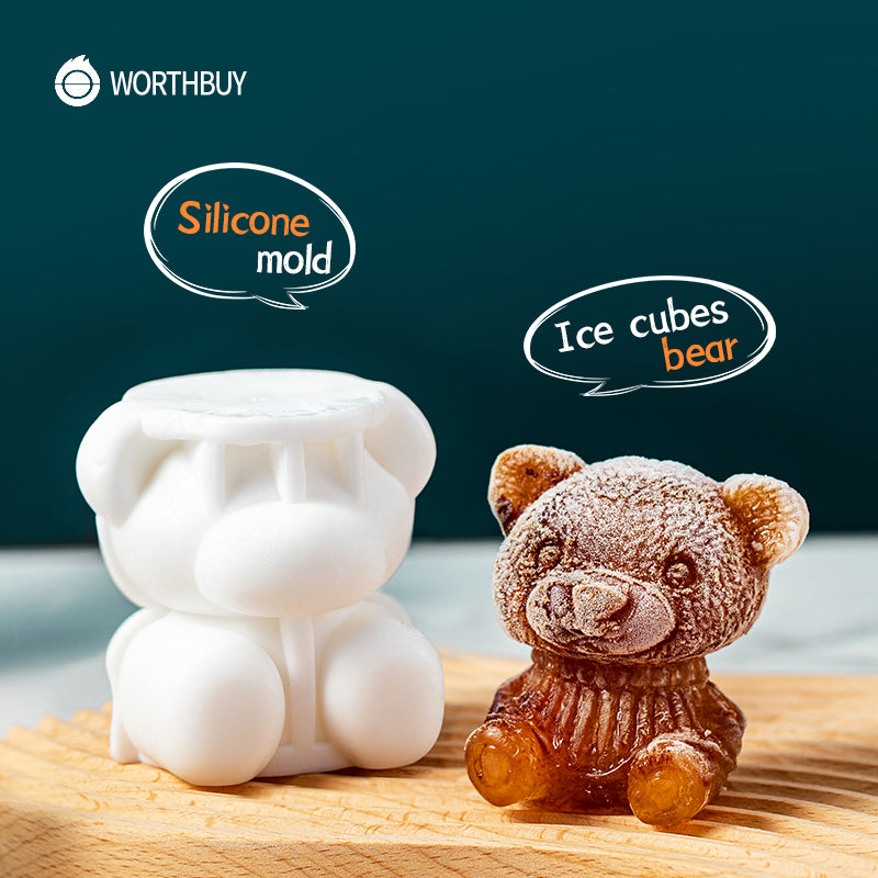 Cute Teddy Bear Ice Cube Maker