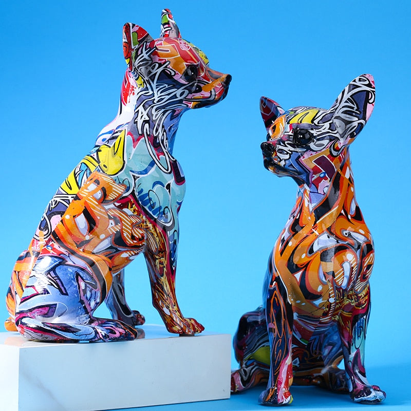 Creative Color Dog Statue