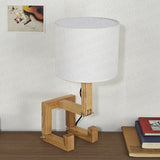 Robot Shape Wooden Table Lamp E14 Lamp Holder 110-240V