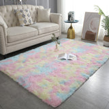 New Colorful Carpets Shaggy Carpet For Living Room Bedside Rugs Rainbow Color Soft Fluffy Plush carpet For Bedroom Home Decor