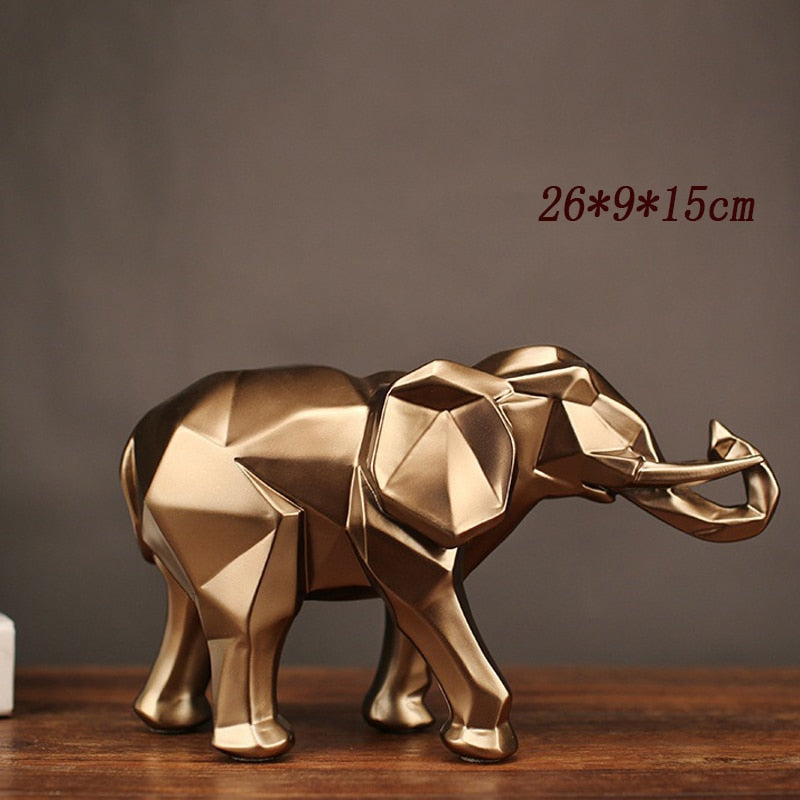 Abstract Gold Elephant Statue Resin  Accessories