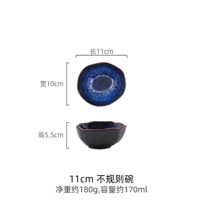 European Cat-Eye Blue Bowls