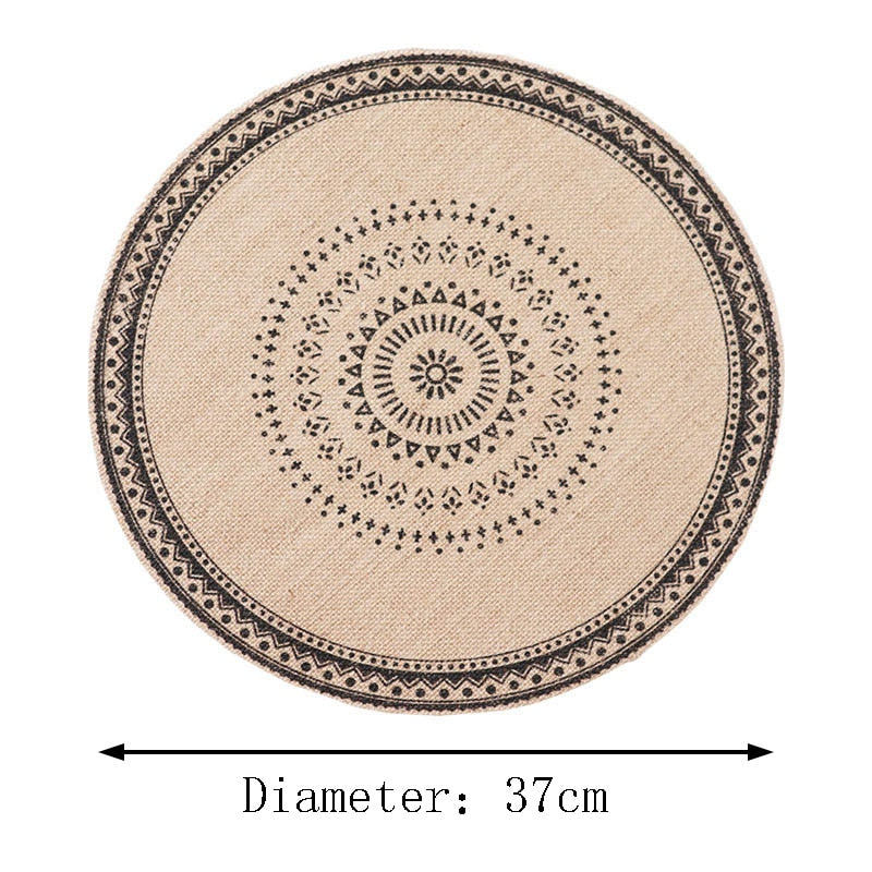 Round Embroidery Table Placemat Nordic Style Non-slip placemat Heat Insulation Furniture Decoration mat Coffee Cup Mats