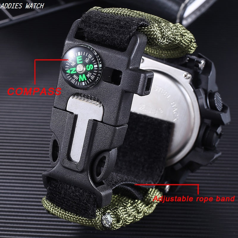 LED Military Waterproof (30M) Watch with Compass