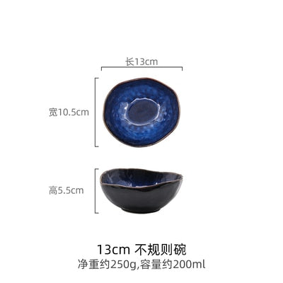 European Cat-Eye Blue Bowls