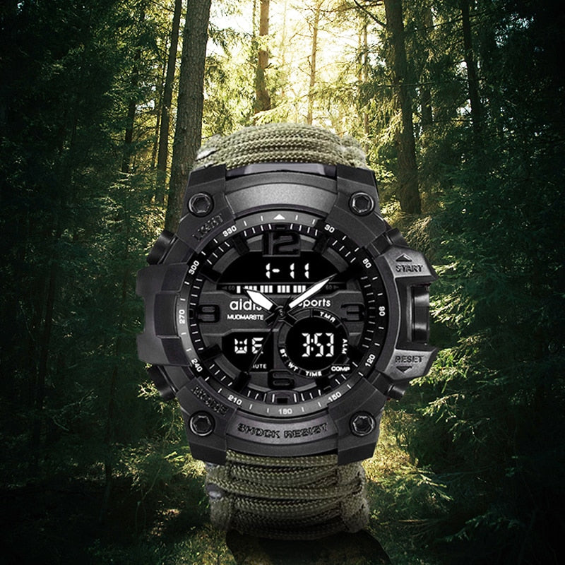 LED Military Waterproof (30M) Watch with Compass