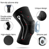 Veidoorn 1PCS Compression Knee Support Sleeve Protector Elastic Kneepad Brace Springs gym Sports basketball Volleyball Running