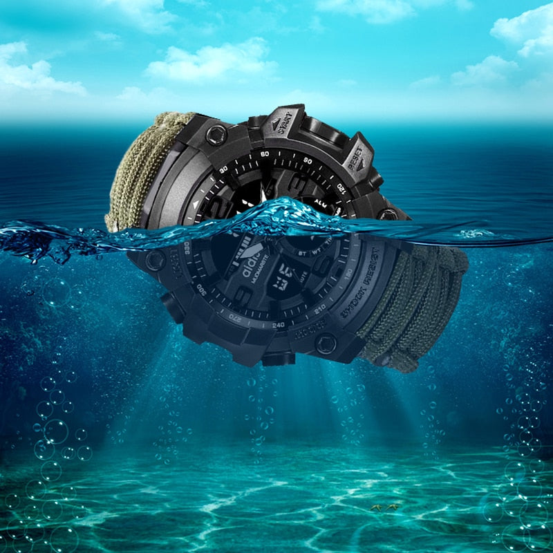 LED Military Waterproof (30M) Watch with Compass