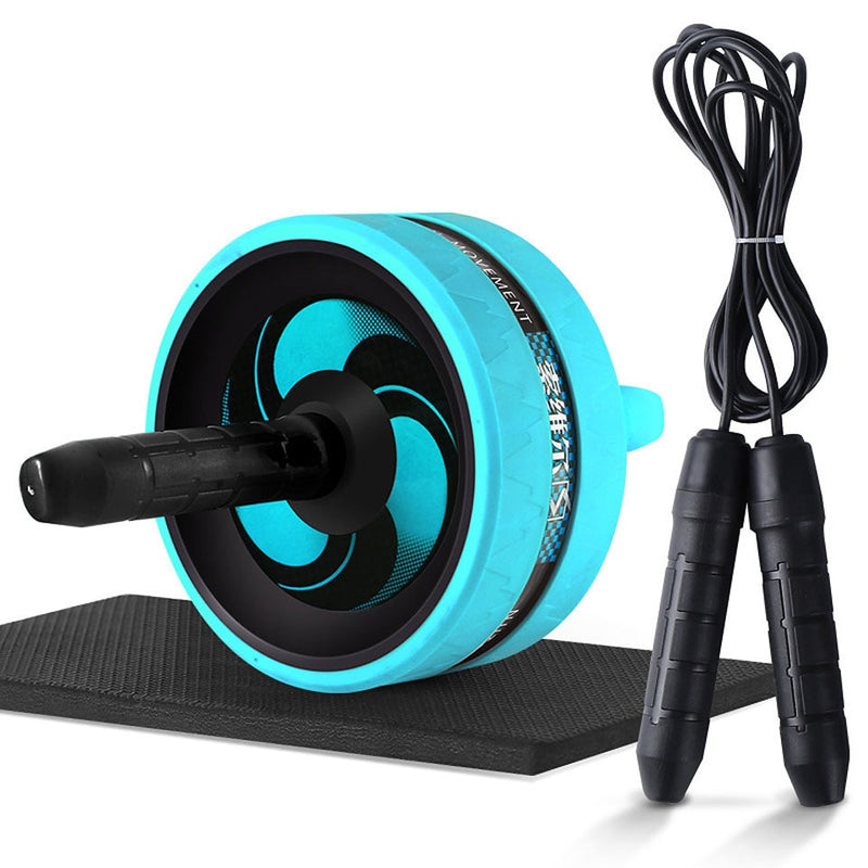 New 2 in 1 Ab Roller&Jump Rope No Noise Abdominal Wheel Ab Roller with Mat For Arm Waist Leg Exercise Gym Fitness Equipment