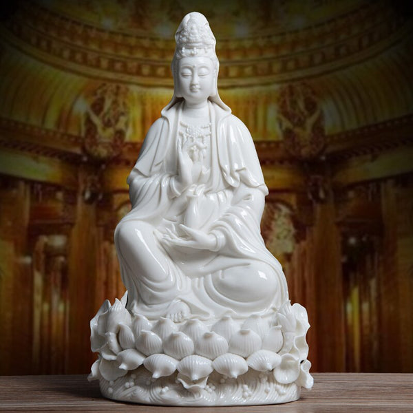 Ceramic Guanyin Statue Figure Art