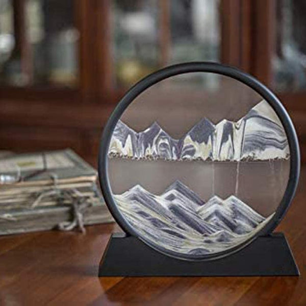 7/12inch Moving Sand Art Picture Round Glass 3D Sand Painting