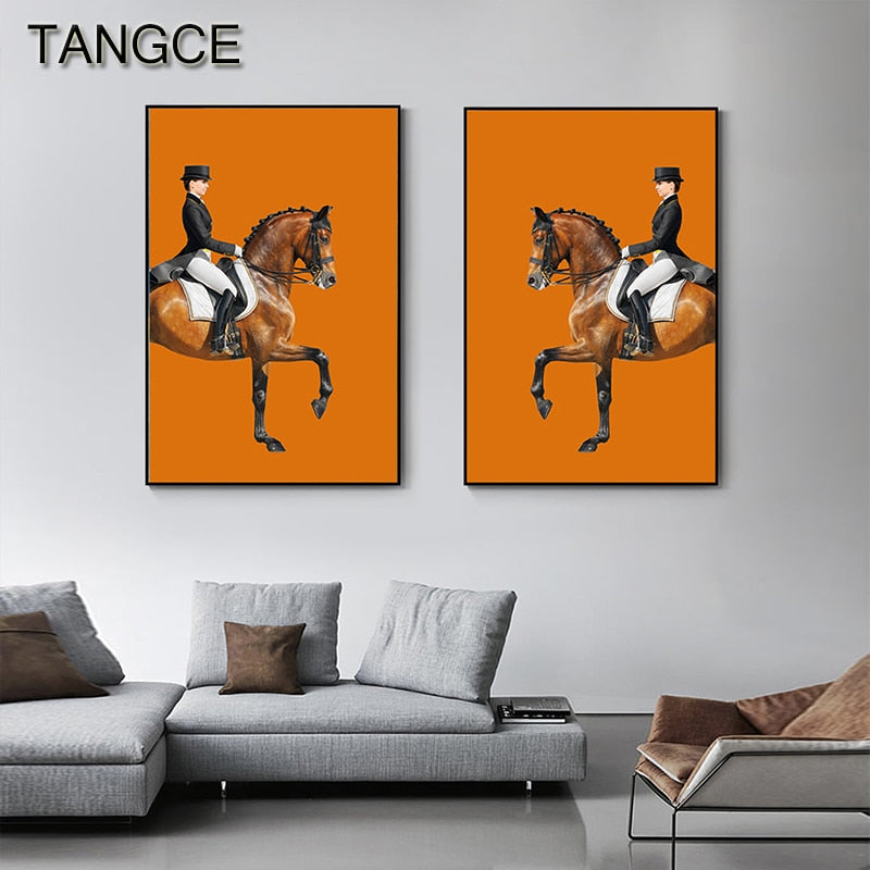 Abstract Horse Painting Knight Canvas Art