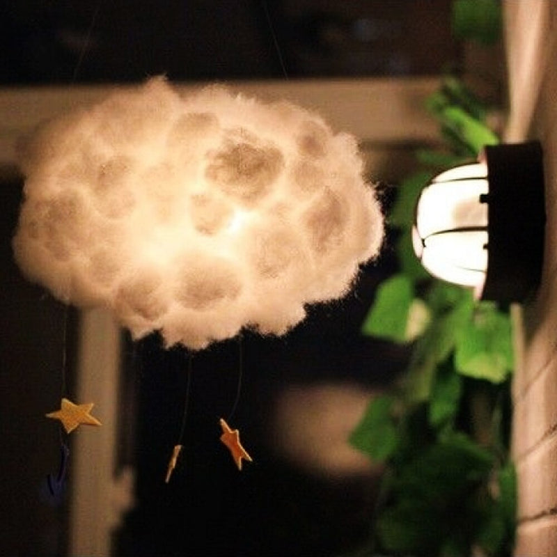 2m DIY Handmade Cute Cotton Cloud Shape Light Hanging Night Light For Birthday Gift Home Bedroom Decor Drop Shipping Sale