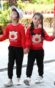 Cute Deer Pullover Tops Pants Sets Family Clothes