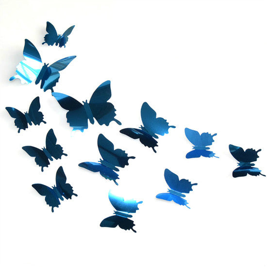 Hot 24pcs Mirror Wall Sticker Decal Butterflies 3D Mirror Wall Art Party Wedding Home Decors Butterfly fridge Wall Decal On Sale