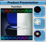 16/8 colors changing Body Sensing Automatic LED Motion Sensor Night Lamp Toilet Bowl Bathroom Light