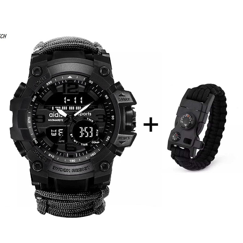 LED Military Waterproof (30M) Watch with Compass