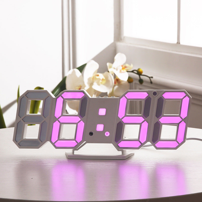 3D LED Wall Clock Modern Design Digital Table Clock Alarm Nightlight Saat reloj de pared Watch For Home Living Room Decoration