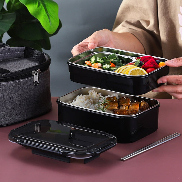 Stainless Steel Lunch Box: Single Layer or Double Layers Bento Box