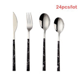 24Pc Stainless Steel Dinnerware Set