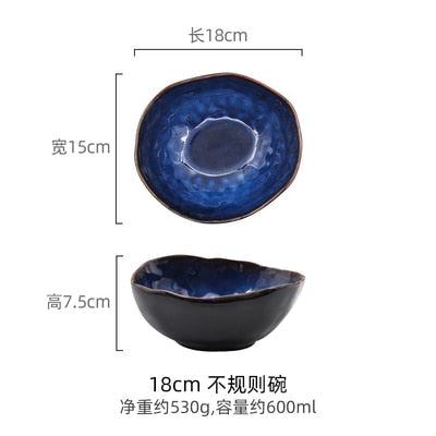 European Cat-Eye Blue Bowls