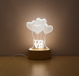 3D LED Lamp Creative Wood grain Night Lights Novelty Illusion Night Lamp 3D Illusion Table Lamp For Home Decorative