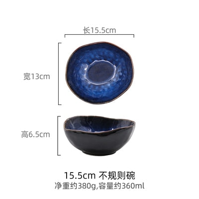 European Cat-Eye Blue Bowls