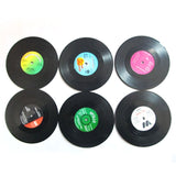 6pcs Vinyl Disk Coasters With Vinyl Record Player Holder