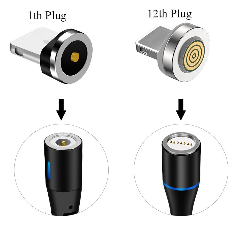 3Pcs Magnetic Plug Charging Cable Adapter