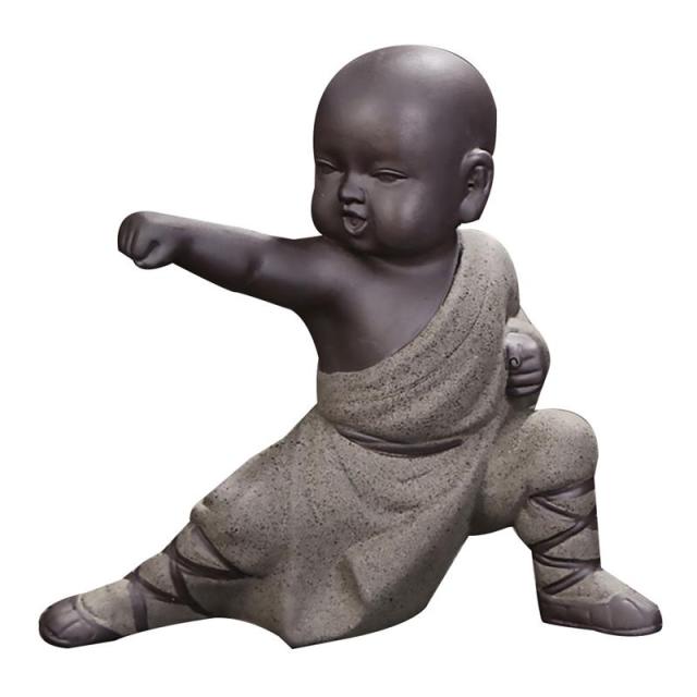 1pc Kung Fu Monk Decor Statue Temple Style Figurines