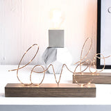 Home Decorative Figurines Ornaments LED Lamp Light LOVE Letters