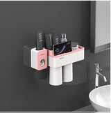 LEDFRE Toothpaste holder suction cup Wall Mounted Toothpaste Squeezer Holder Cleanser Storage Rack Bathroom Accessories Set