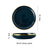 Luxury Blue & Gold Rim Dinner Plates