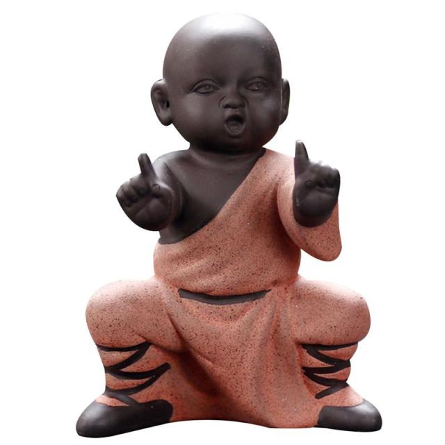 1pc Kung Fu Monk Decor Statue Temple Style Figurines