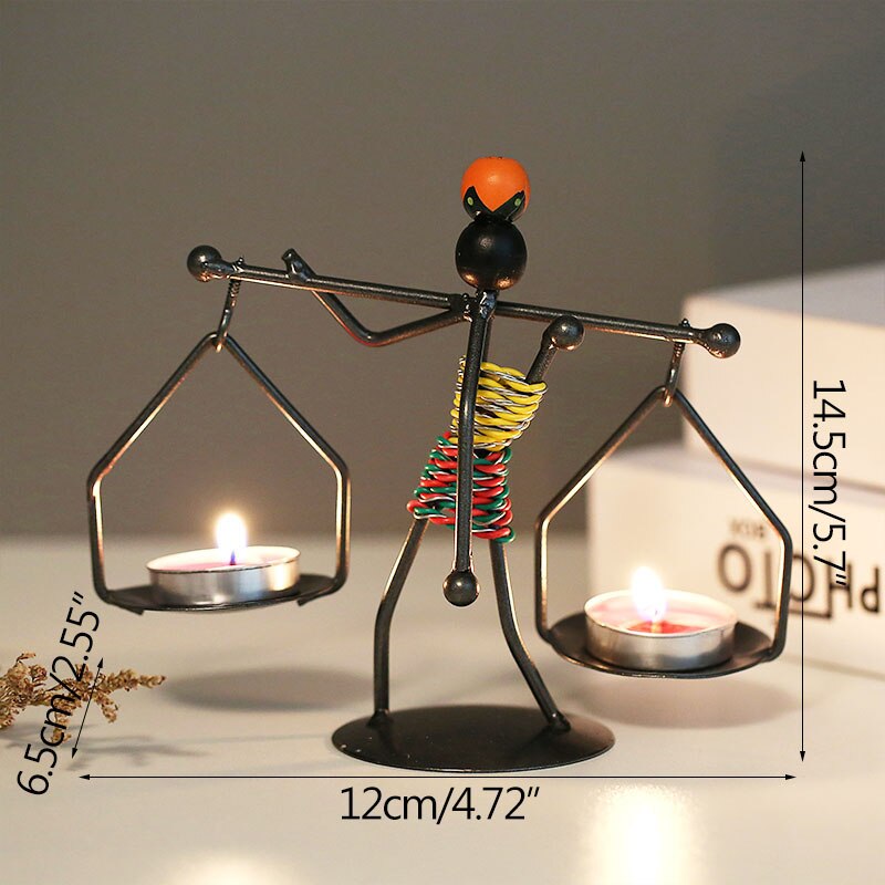 Strongwell Nordic Metal Candlestick Abstract Character Sculpture Candle Holder Decor Handmade Figurines Home Decoration Art Gift