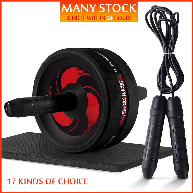 New 2 in 1 Ab Roller&Jump Rope No Noise Abdominal Wheel Ab Roller with Mat For Arm Waist Leg Exercise Gym Fitness Equipment