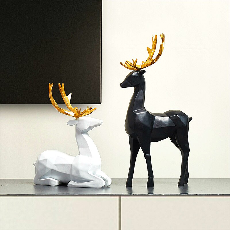 Resin Deer Statue Sculpture Ornament