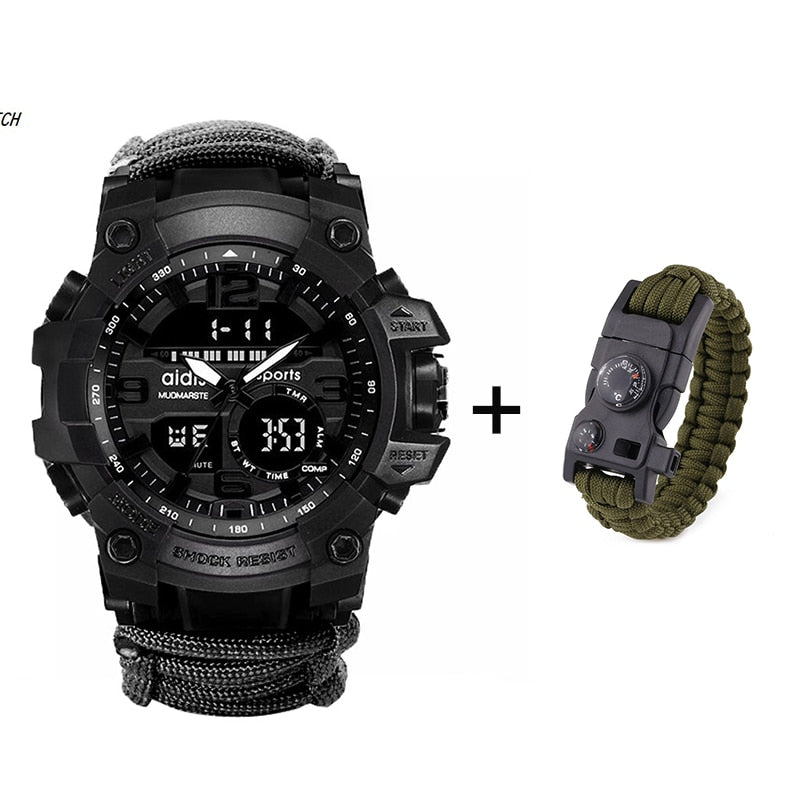 LED Military Waterproof (30M) Watch with Compass