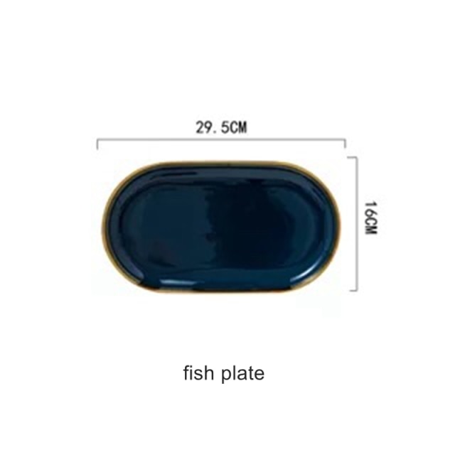 Luxury Blue & Gold Rim Dinner Plates