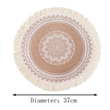 Round Embroidery Table Placemat Nordic Style Non-slip placemat Heat Insulation Furniture Decoration mat Coffee Cup Mats