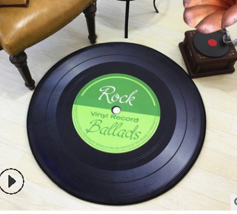 4 Types Round Carpet Rugs 3D Vinyl Record Printed Carpets Floor Mat For Bedroom Living Room Anti slip Home Decoration