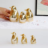 Gold Ceramic Penguin Fake Animal Statue