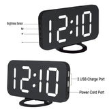 Digital LED Display Alarm Clock with 2 USB Output Ports